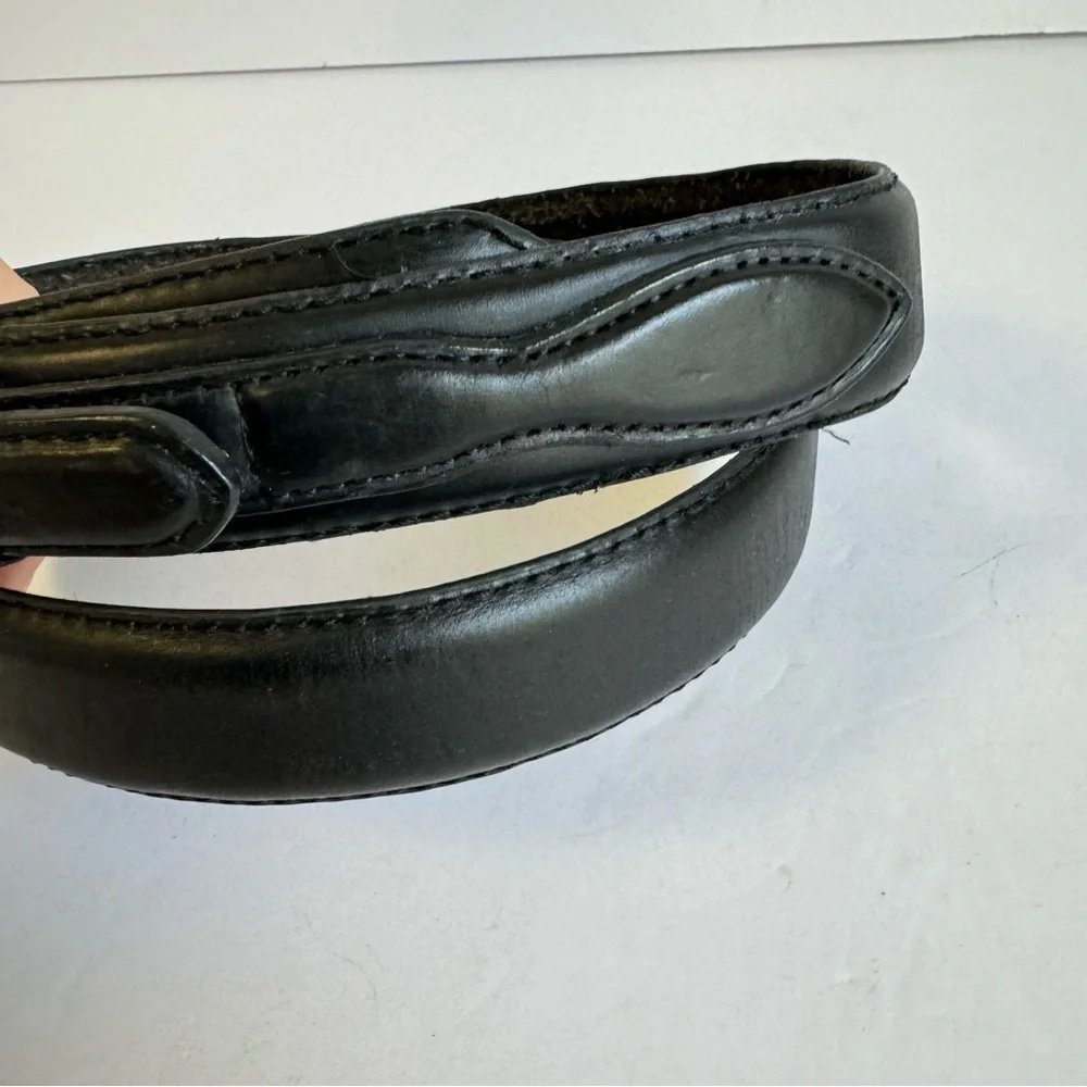 Vintage Black Leather Ranger Belt Cowboy Western Rancher‎ Mens 36 / 38